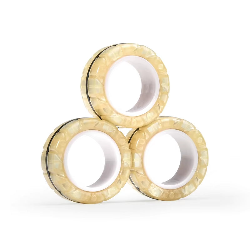 Magnetic Rings Fidget Spinners Stress Relief Toy for Kids Adult Anxiety Decompression Fidget Toys Sensory Cool Spinner Rings Set